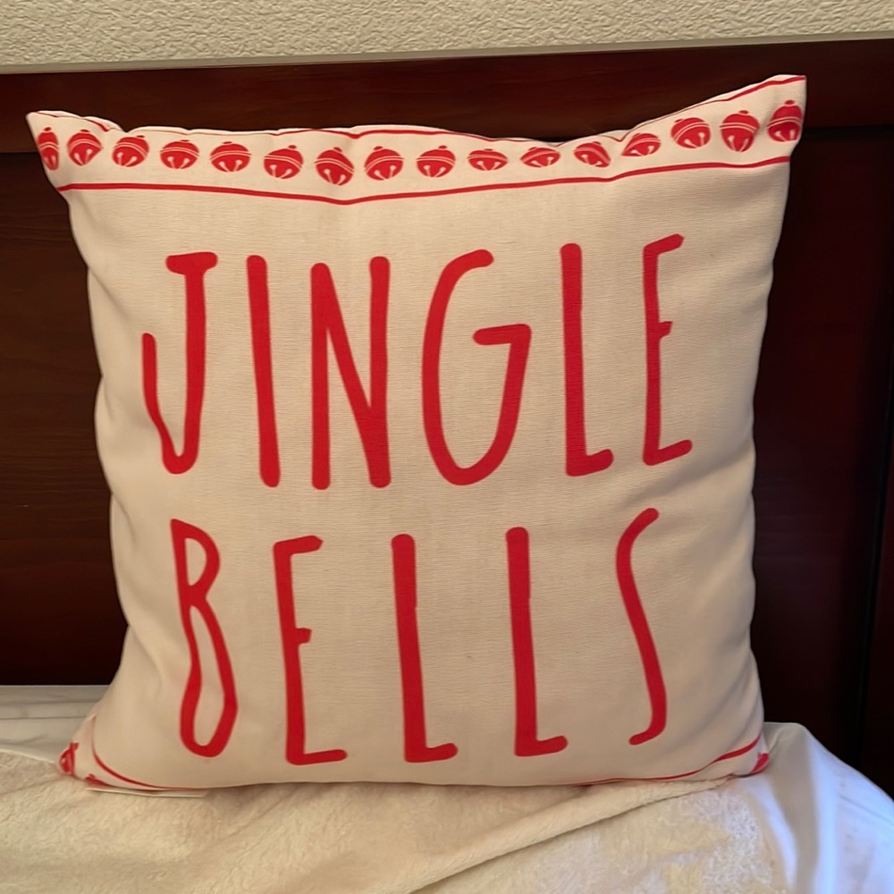 Jingle Bells Christmas holiday pillow